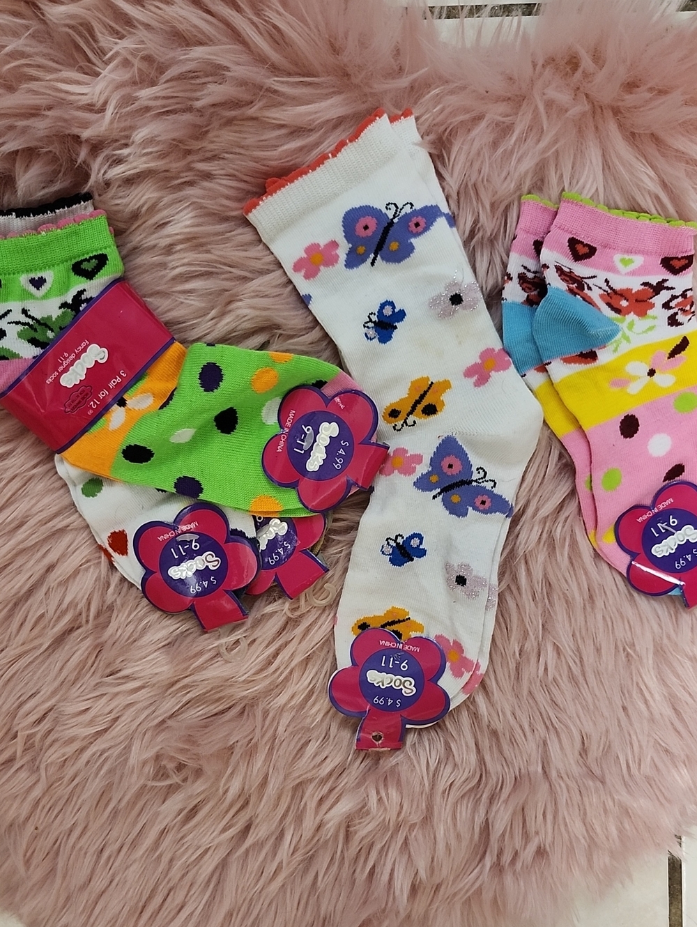 Brand New 5CT BUNDLE ASSORTED WOMEN'S FANCY DESIGNER SOCKS-9-11